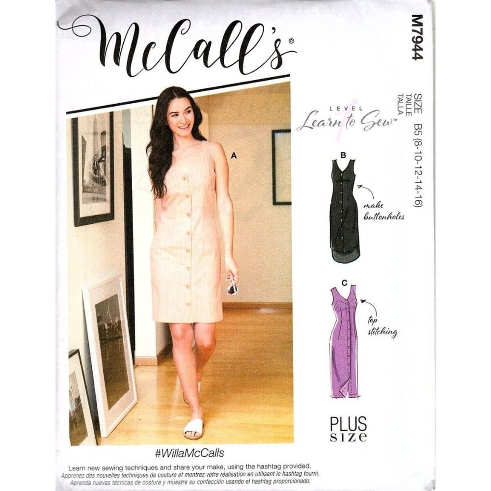 McCall's M7944 Misses 8 to 16 Learn to Sew Dresses Uncut Sewing Pattern